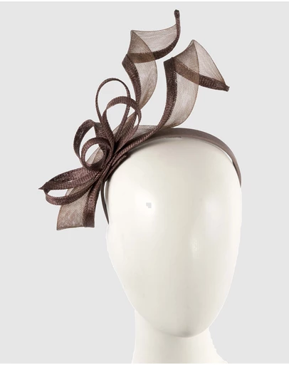 Max Alexander - Small Brown Sinamay Loops Fascinator