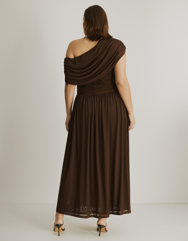 Atmos&Here Curvy - Winnie Off Shoulder Mesh Maxi Dress