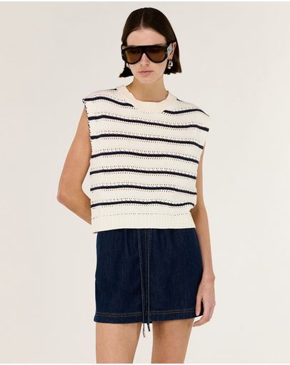 Navy & White Stripe