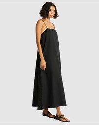 Sea Level Australia - Shore Linen Panelled Bandeau Lace Maxi Dress