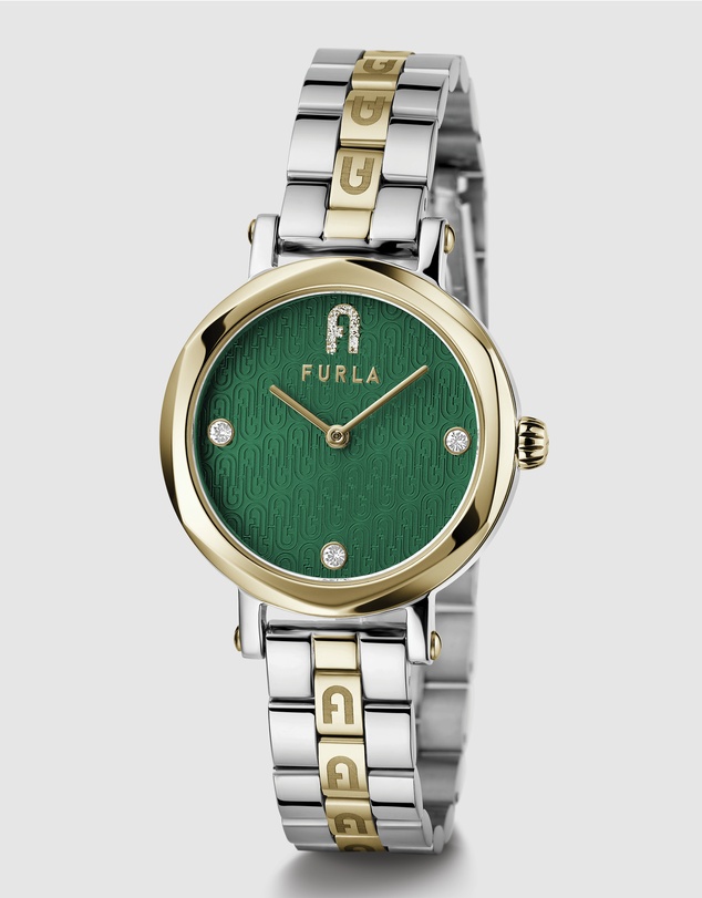 Furla - Heritage Petite 30mm Green Dial Two Tone Bracelet