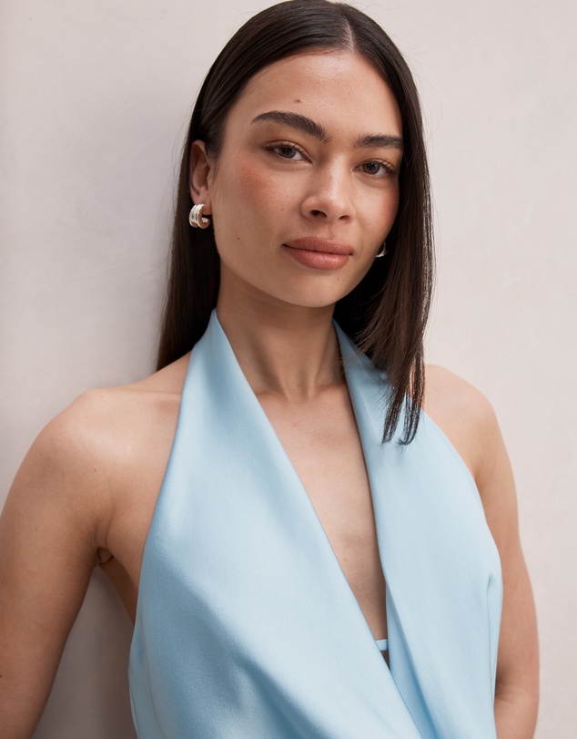 Forever New - Becca Cowl Halter Neck Satin Gown