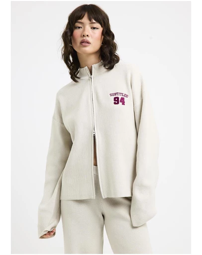 Subtitled - Agnes Rib Double Zip Through Jacket