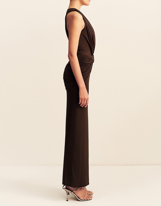 Shona Joy - Miro Sleeveless Plunged Maxi Dress