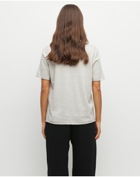 JH Lounge - JHL V-Neck T (Fine Cotton Cashmere) Soft Grey Marle