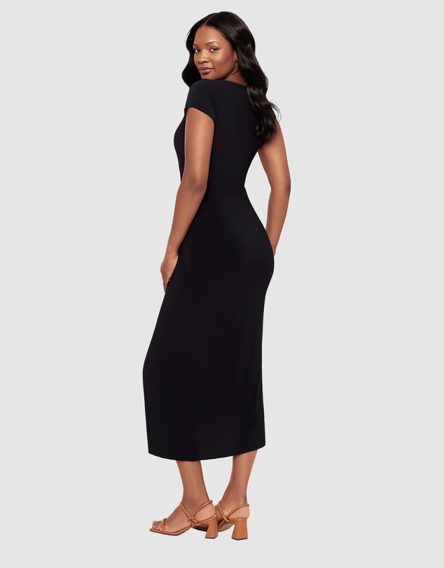 Miraclesuit Shapewear - Loki Cinched Wrap Waist Midi Shaping Dress