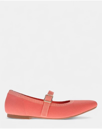 Mia Vita - Violet Mary-Jane Flats - Coral