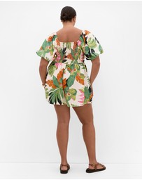 City Chic - Paradiso Print Playsuit