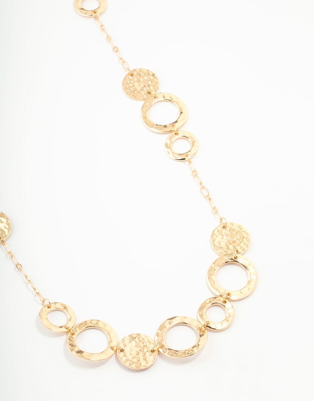 Lovisa - Gold Molten Disc Long Necklace