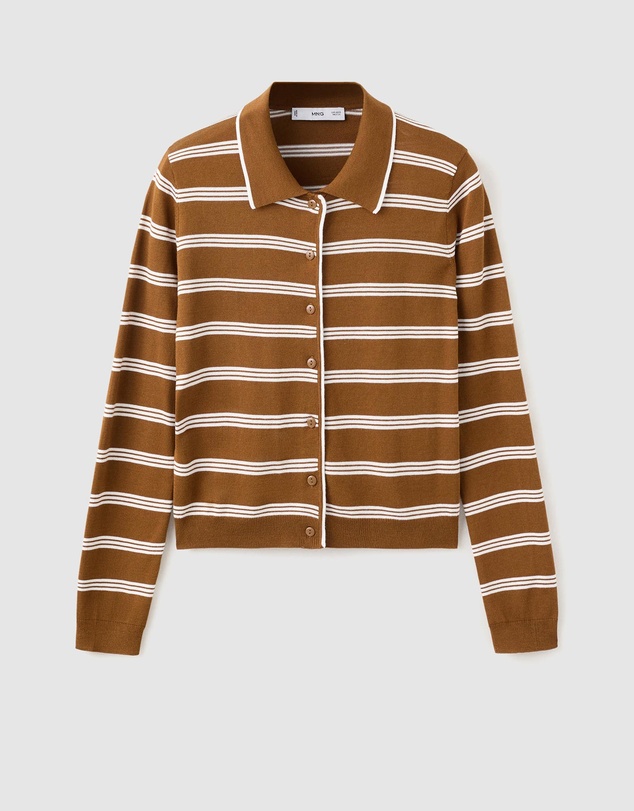 M.N.G - Cardigan With Shirt Collar