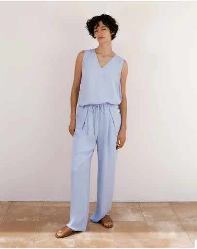 Trenery - Soft Drawcord Pant in Soft Blue