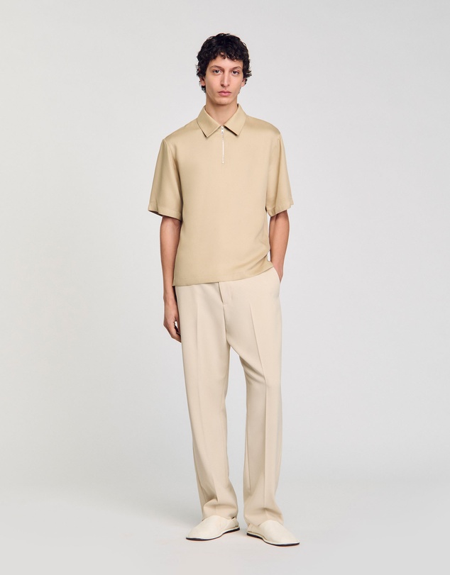 Sandro - Chemise Polo Zip Shirt