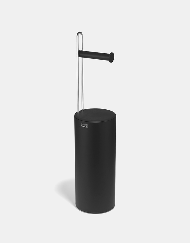 Joseph Joseph - EasyStore™ Matt Black Concealed Toilet Roll Holder