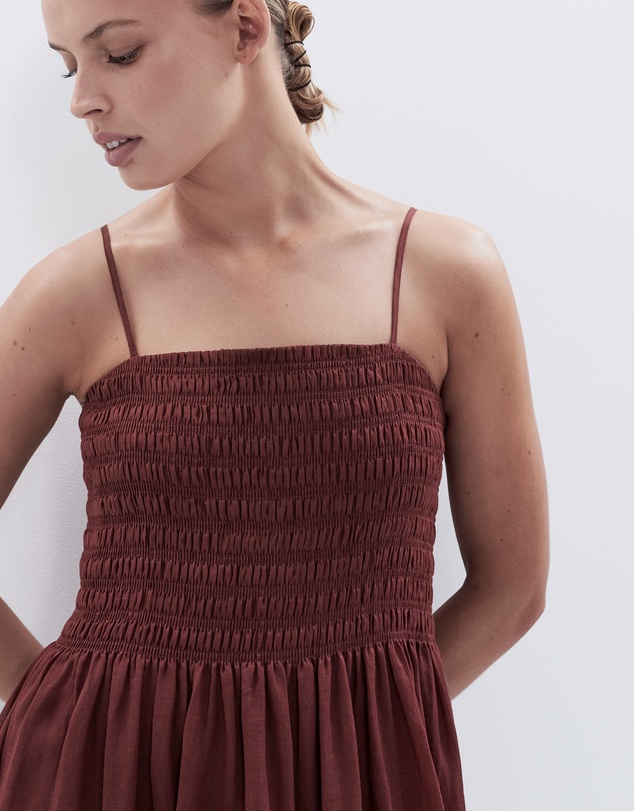UNISON - Ramie Shirred Dress