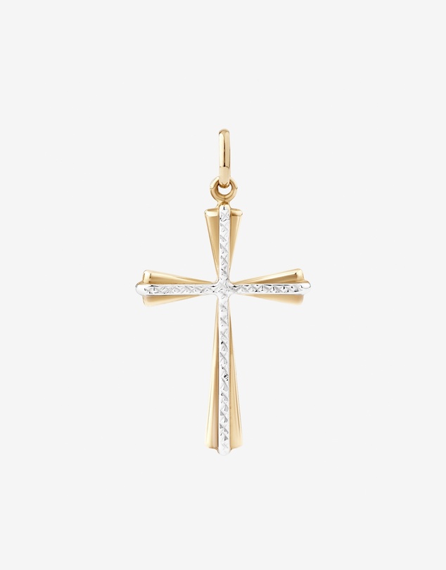 Michael Hill - Cross Pendant in 10kt Yellow & White Gold