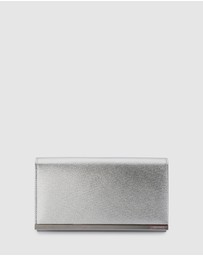 Olga Berg - Maddie Metallic Embossed Foldover Clutch