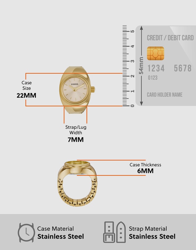 Fossil - Fossil Ring Watch Gold Watch ES5246
