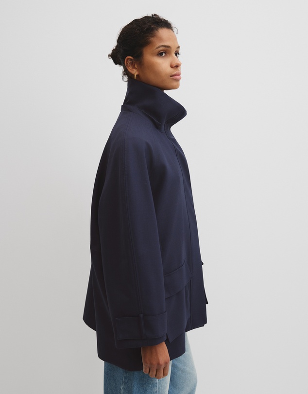 Country Road - Wool Blend Tailored Funnel Coat