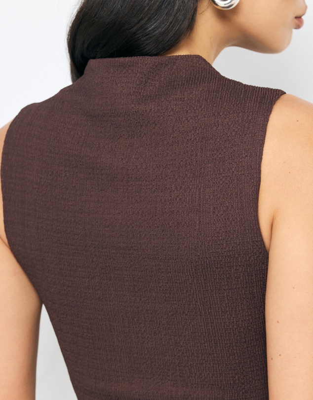 AERE - High Neck Textured Jersey Top