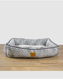 Mog & Bone - Bolster Dog Bed - Black Wave