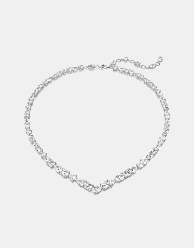 Swarovski - Mesmera necklace, Mixed cuts, White, Rhodium plated