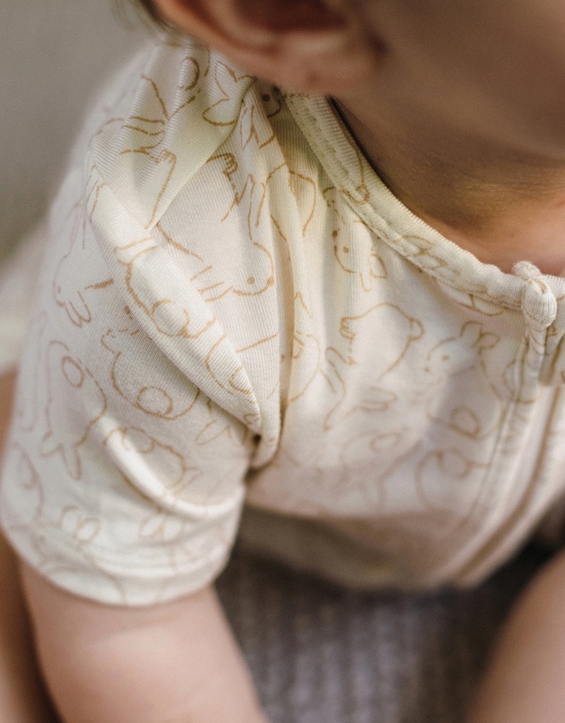 Kynd Baby - Day Or Night Onesie Short Sleeve in Rabbit