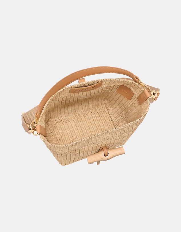 Longchamp - Le Roseau Raphia Canvas Bucket Bag - XS