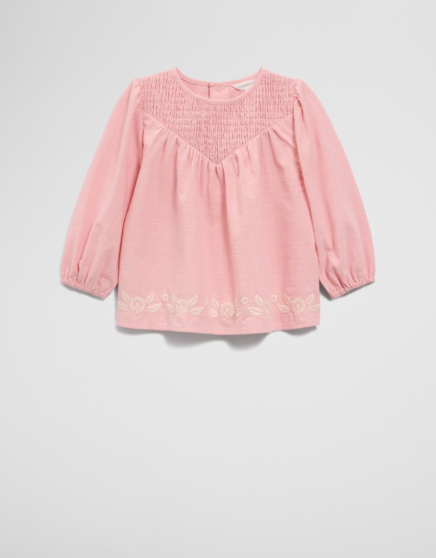 Country Road - Long Sleeve Shirred Blouse