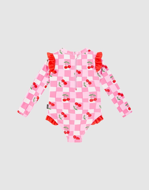 Rock Your Kid - Pretty Cherry Long Sleeve Swimsuit - Kids-Teens