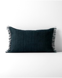 Aura Home - Vintage Linen Fringe Rectangle Cushion