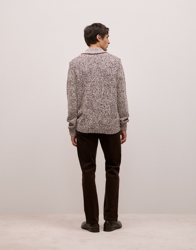 Trenery - Textured Shawl Collar Knit in Red Mahogany