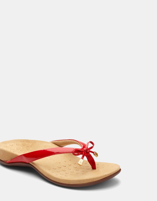 Vionic - Bella Toe Post Sandal - Red Patent