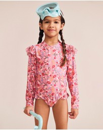 Huxbaby - Vintage Floral Frill Swimsuit - Babies-Kids