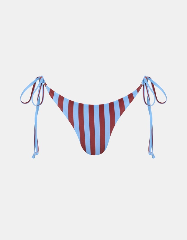Sol Sana - Eclipse String Bikini Bottom Burgundy Stripe