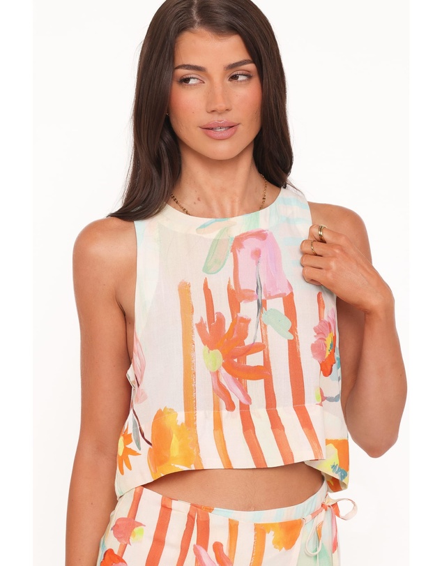 Petal & Pup - Siena Top - Blue Alfresco Floral