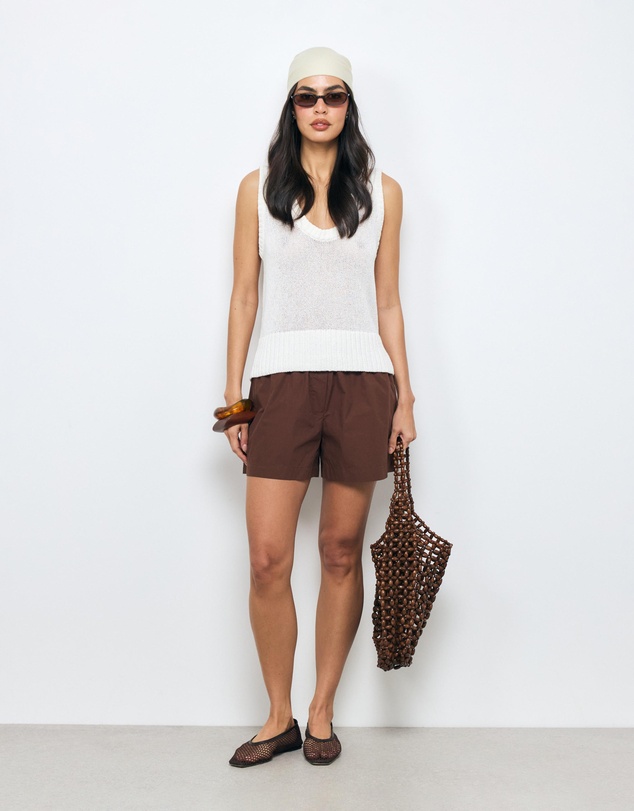 AERE - Sabrina Wide Leg Mid Waisted Shorts