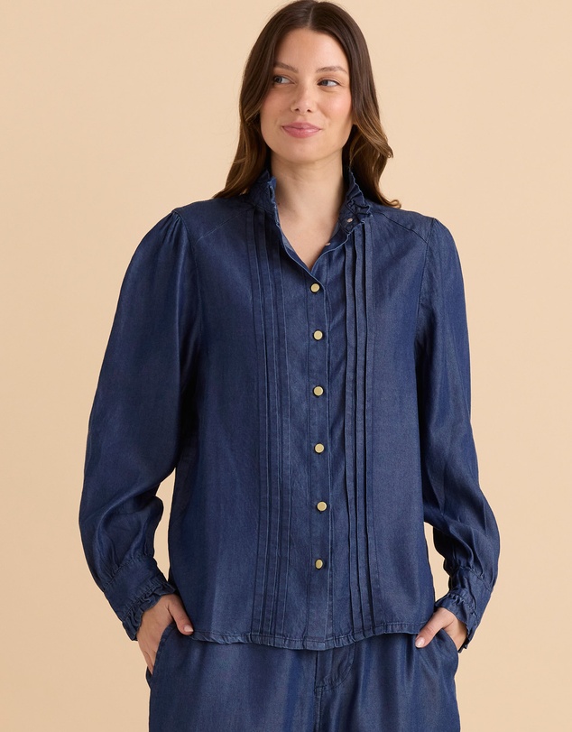 Betty Basics - Lucille Lyocell Pleated Shirt