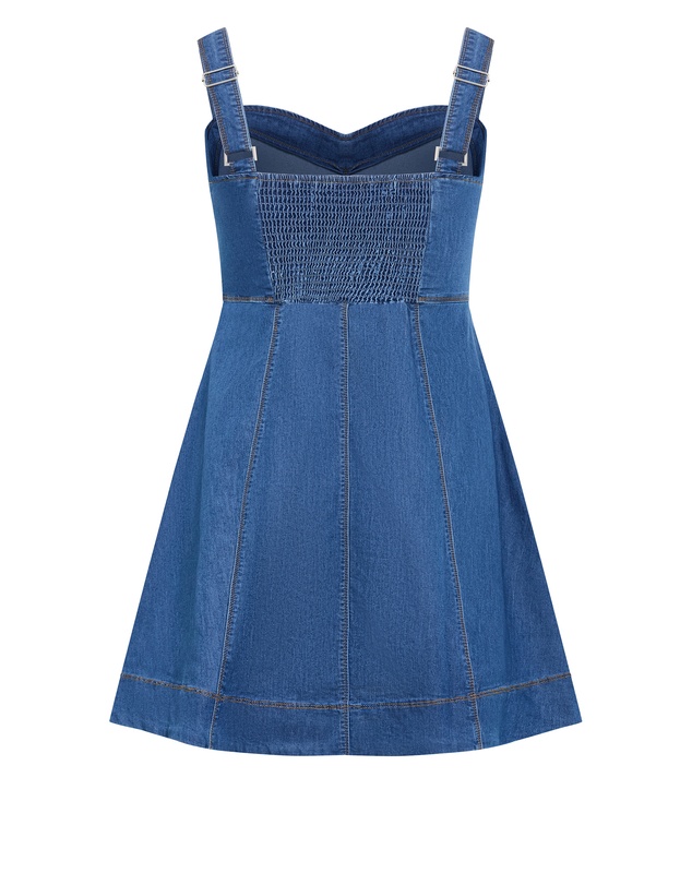 City Chic - Denim Flare Mini Dress