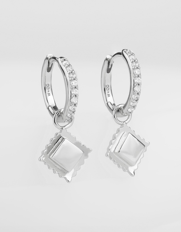 Wanderlust + Co - Ravioli Charm Huggie Earrings
