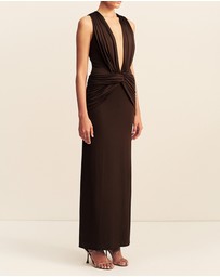 Shona Joy - Miro Sleeveless Plunged Maxi Dress