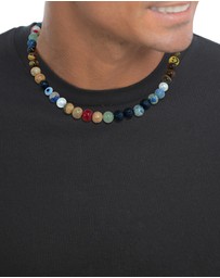 Kuzzoi - ICONIC EXCLUSIVE - Necklace Men Gemstones Pearl 925 Sterling Silver
