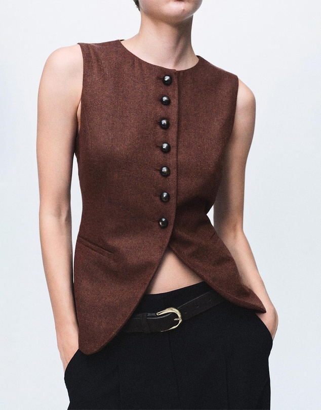 M.N.G - Wool-Blend Gilet With Buttons