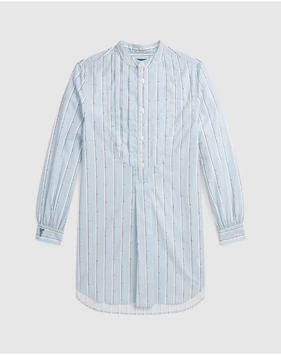 Polo Ralph Lauren - Striped Pleated Cotton Shirtdress - Teens
