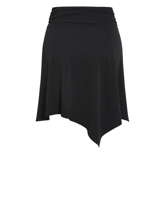 City Chic - Plus size Amber Asymmetrical Hem Skirt - black