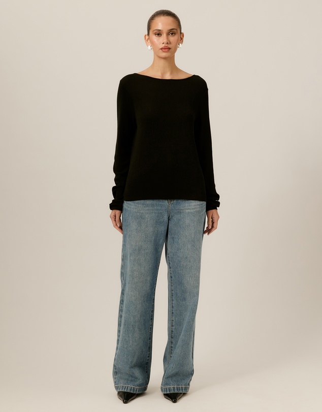 Tussah - Violet Fine Knit Boat Neck Top
