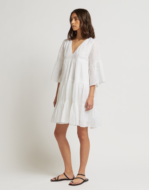 FRIEND of AUDREY - Run Free Tiered Ramie Dress