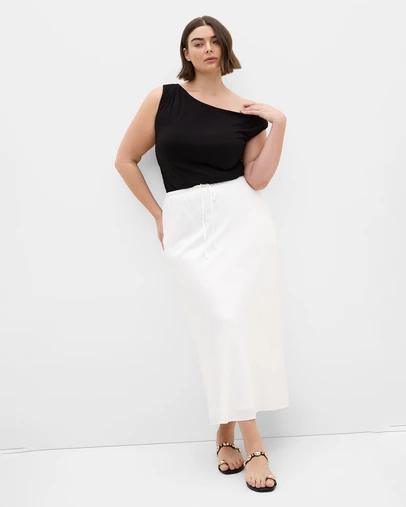City Chic - Plus size Alexi Maxi Skirt - ivory