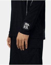 PYRA - CONTRAST LS TEE - BLACK