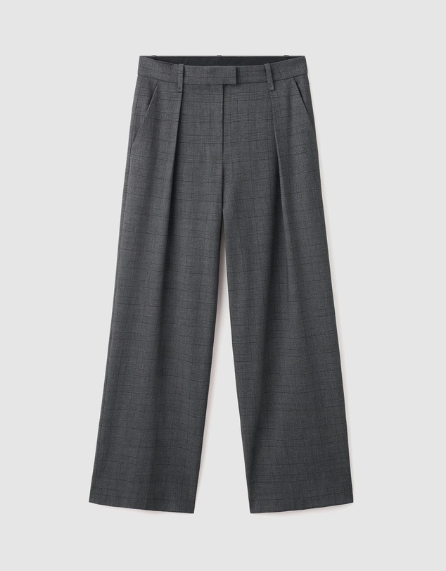 M.N.G - Pleated Check-Print Suit Trousers