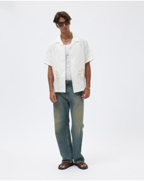AERE - Embroidery Detail Linen Shirt